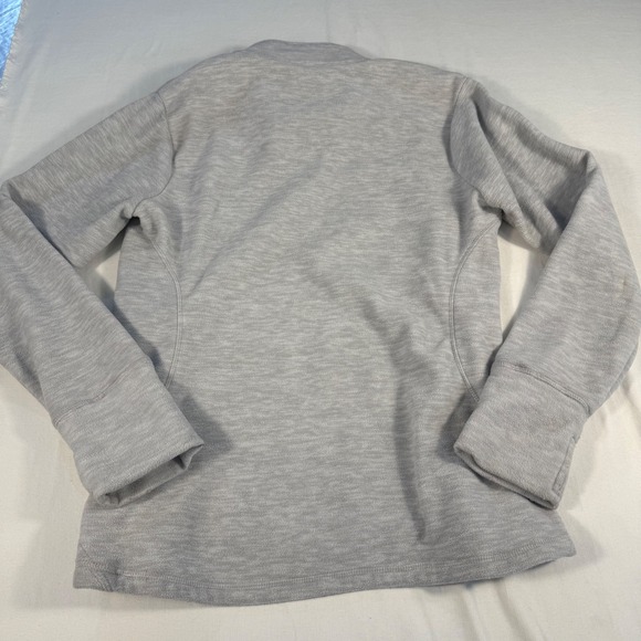 Eddie Bauer Womens Gray Heathered‎ Fleece 1/4 Zip Pullover Long Sleeve L G - Picture 12 of 13